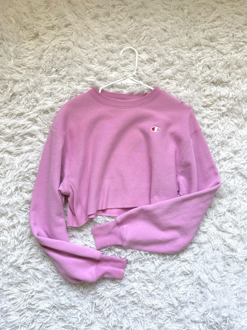 Champion Cropped Sweatshirt in Light Lavender